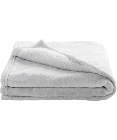 DOMIVA Couverture Microdoux - 100 x 150 cm - Uni - 320 g/m² - Microfibre - Perle