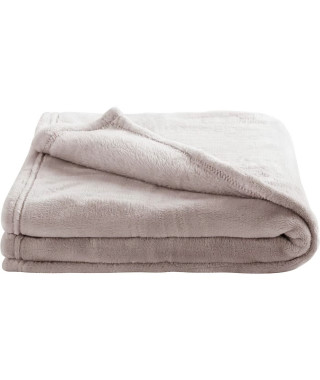 DOMIVA Couverture Microdoux - Microfibre 100% Polyester - Uni - Taupe - 100 x 150 cm