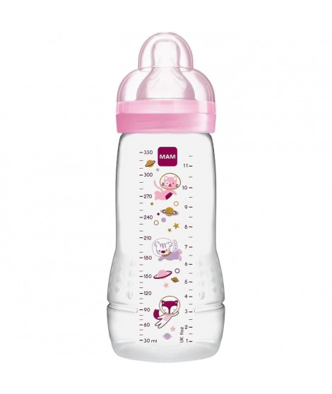 MAM Easy Active 2eme Âge Biberon +6m Licorne Rose 330ml