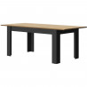 Table a manger pour 4 a 8 personnes - Rectangulaire + allonge - Style industriel - MANCHESTER - L 160-200 x P 90 x H 77 cm