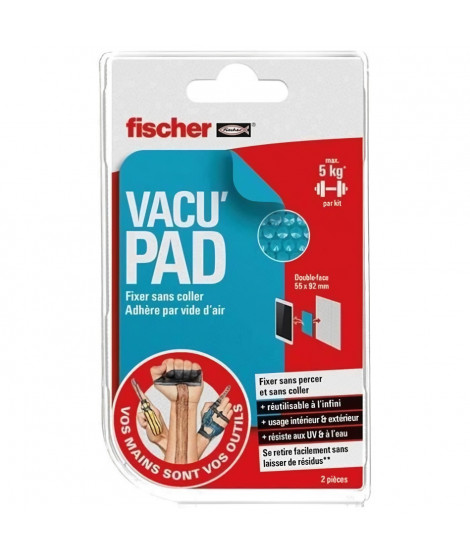 FISCHER - Vacu'Pad Multifix rectangulaire - Fixer sans percer