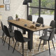 Table a manger pour 4 a 8 personnes - Rectangulaire + allonge - Style industriel - MANCHESTER - L 160-200 x P 90 x H 77 cm