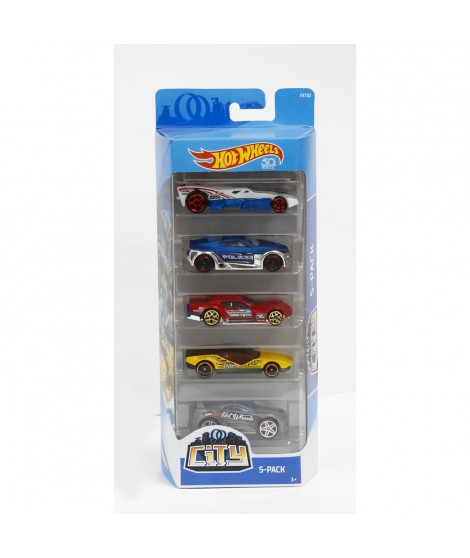 Coffret de 5 voitures Hot Wheels - HOT WHEELS - Modele aléatoire - 400+ modeles - 15 thématiques