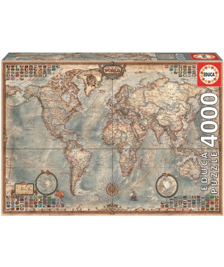 EDUCA Puzzle 4000 Pieces - Mappemonde