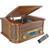 INOVALLEY RETRO29E-N Chaîne Hifi vinyle style rétro - Bluetooth 5.0 - 2x20W - Lecteur CD / K7 audio - Radio FM - Port USB 2.0