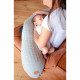 BEABA Big Flopsy Coussin d'allaitement et de maternité, Fleur de coton, Gris Chiné