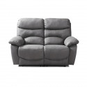 Canapé 2 places relax manuel - Tissu Gris - L 152 x P 92 x H 107 cm - SOBRAL