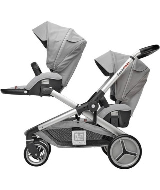 RED CASTLE Poussette double Evolutwin - Des la naissance - Jusqu'a 15kg - Dossier réglable - Gris