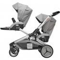 RED CASTLE Poussette double Evolutwin - Des la naissance - Jusqu'a 15kg - Dossier réglable - Gris