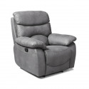 Fauteuil relax manuel - Tissu Gris - L 99 x P 92 x H 107 cm - SOBRAL