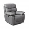 Fauteuil relax manuel - Tissu Gris - L 99 x P 92 x H 107 cm - SOBRAL