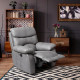 Fauteuil relax manuel - Tissu Gris - L 99 x P 92 x H 107 cm - SOBRAL