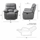 Fauteuil relax manuel - Tissu Gris - L 99 x P 92 x H 107 cm - SOBRAL