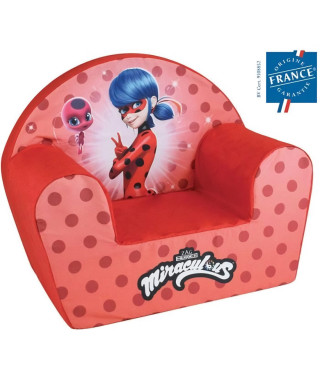 FUN HOUSE Miraculous Fauteuil club Lady Bug - l.52 x P.33 x H.42 cm - Pour enfant origine France garantie