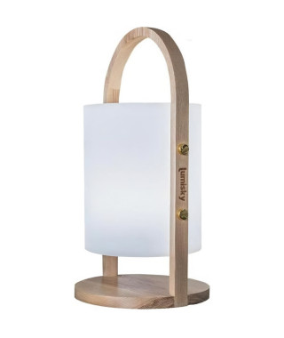 LUMISKY Lanterne sans fil LED Woody - H 37 cm - Blanc