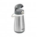 Gourde inox 350 ml BEABA pour enfants avec anse - pour apprendre a boire sans tétine ni paille - Gris minéral