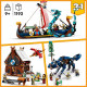 LEGO 31132 Creator 3-en-1 Le Bateau Viking et le Serpent de Midgard, Jouet Transformable en Maison avec un Dragon ou un Loup