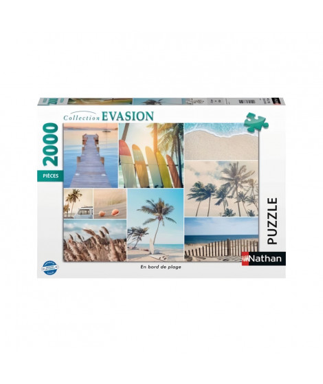 Puzzle 2000 pieces - Nathan - En bord de plage - Paysage et nature - Adulte