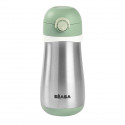 BEABA, Gourde inox 350 ml avec anse, Vert sauge