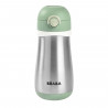 BEABA, Gourde inox 350 ml avec anse, Vert sauge