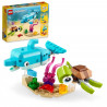 LEGO 31128 Creator Le Dauphin Et La Tortue, Set de Figurines de Jouets d'Animaux Marins pour Filles et Garçons de 6 Ans et Plus