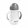 BEABA, Biberon/Tasse d'apprentissage /Tasse paille 300 ml, Gris minéral