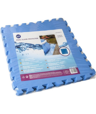 GRE - Lot de 9 Dalles de protection de sol en mousse bleu 50 x 50 cm ép 4 mm (tapis de sol pour piscine hors sol ou spa gonfl…