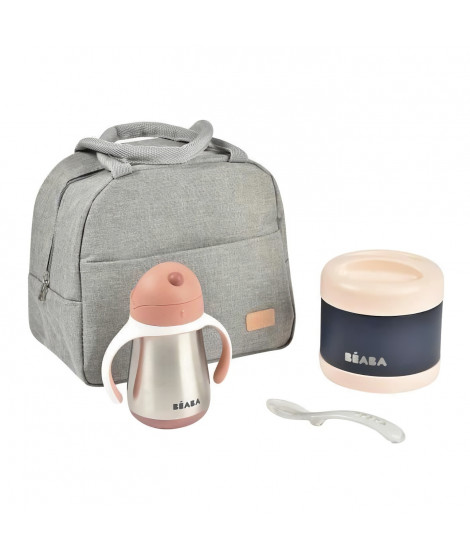 Set repas Beaba On-the-go Old Pink