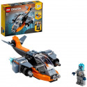 LEGO Creator 3-en-1 31111 Le Cyber Drone, Jouet de Construction, Figurine de Robot et Moto