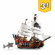 LEGO Creator 3-en-1 31109 Le Bateau Pirate, Jouet, Figurine Animaux Marins, Jouet Requin, Figurine Squelette, Enfants 9 Ans