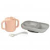 BEABA, Coffret d'apprentissage silicone + tasse - pink