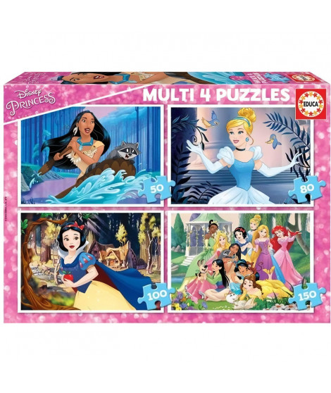 DISNEY PRINCESSES Puzzles Multi 4 En 1 Disney Princesses