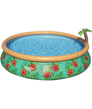 Kit Piscine hors sol autoportante BESTWAY - Fast Set - 457 x 84 cm - Ronde (Livrée avec une pompe de filtration et une échelle)