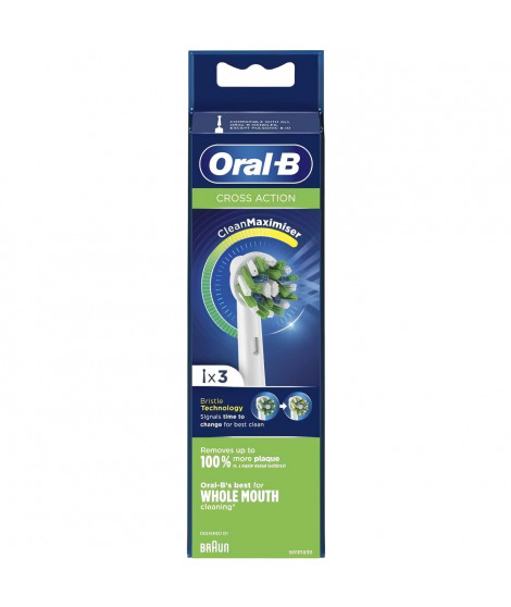 Oral-B Brossette CrossAction avec Technologie CleanMaximiser 3 unités