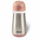 BEABA, Gourde inox 350 ml + anse - old pink