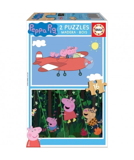 EDUCA - Puzzle Bois Peppa Pig 2x16 pcs