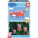 EDUCA - Puzzle Bois Peppa Pig 2x16 pcs