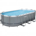 Kit Piscine hors sol tubulaire BESTWAY Power Steel- 549 x 274 x 122 cm - Ovale (Avec filtre a cartouche, échelle, bâche, dif…