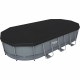 Kit Piscine hors sol tubulaire BESTWAY Power Steel- 549 x 274 x 122 cm - Ovale (Avec filtre a cartouche, échelle, bâche, dif…