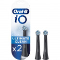 Oral-B iO Ultimate Clean Brossettes de Rechange, Brosse a Dents Électrique, Elimination de la plaque dentaire, Noir, Pack de 2