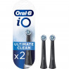 Oral-B iO Ultimate Clean Brossettes de Rechange, Brosse a Dents Électrique, Elimination de la plaque dentaire, Noir, Pack de 2