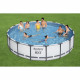 Kit Piscine hors sol tubulaire BESTWAY - Steel Pro Max - 549 x 122 cm - Ronde (Avec filtre a cartouche, une bâche et une éch…