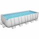 Kit Piscine hors sol tubulaire BESTWAY Power Steel - 640 x 274 x 132 cm - Rectangulaire (Livrée avec une pompe + un diffuseur)