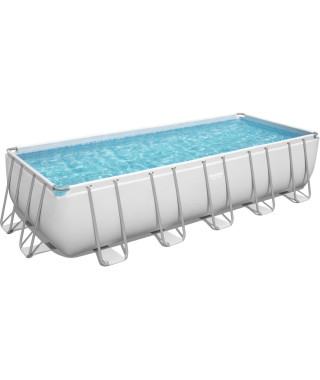 Kit Piscine hors sol tubulaire BESTWAY Power Steel - 640 x 274 x 132 cm - Rectangulaire (Livrée avec une pompe + un diffuseur)