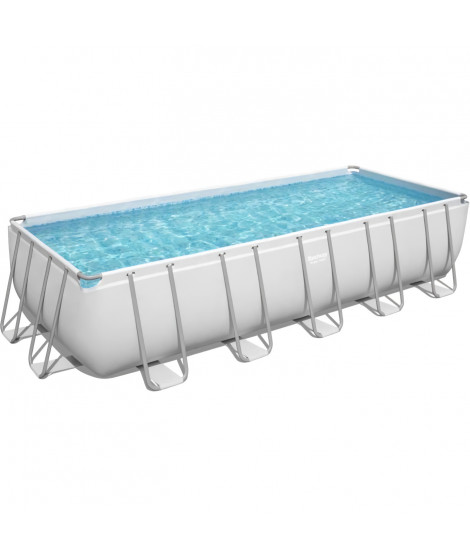 Kit Piscine hors sol tubulaire BESTWAY Power Steel - 640 x 274 x 132 cm - Rectangulaire (Livrée avec une pompe + un diffuseur)