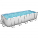 Kit Piscine hors sol tubulaire BESTWAY Power Steel - 640 x 274 x 132 cm - Rectangulaire (Livrée avec une pompe + un diffuseur)