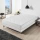 DEKO DREAM Hyvyys Ensemble Matelas ressorts + Sommier tapissier 140 x 190 cm - Confort équilibré - Epaisseur 23 cm - Galon gris