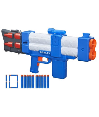 Nerf Roblox Arsenal, Blaster motorisé Pulse Laser, 10 fléchettes, Chargeur et Code pour Objet virtuel dans Le Jeu, F2484EU5