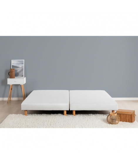 DEKO DREAM Rakenne - Sommiers tapissiers a lattes x 2 - 180 x 200 - Bois massif blanc + pieds