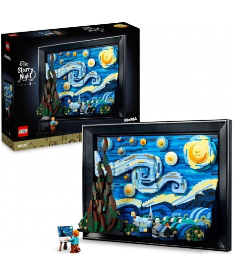 LEGO Ideas 21333 Vincent Van Gogh - La Nuit Étoilée, Reproduction de Tableau sur Toile